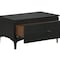 Armen Living Legend Black Glaze Ash Veneer 1 Drawer Nightstand with Metal Legs LCLELABL - alternate 7